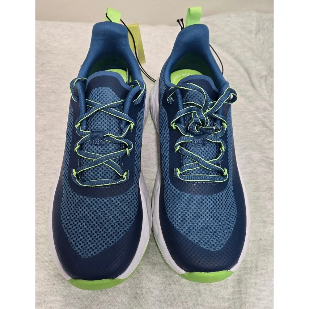 All in Motion Camren Kids Blue Lime Green Cushion IQ Athletic Sneakers Size 5